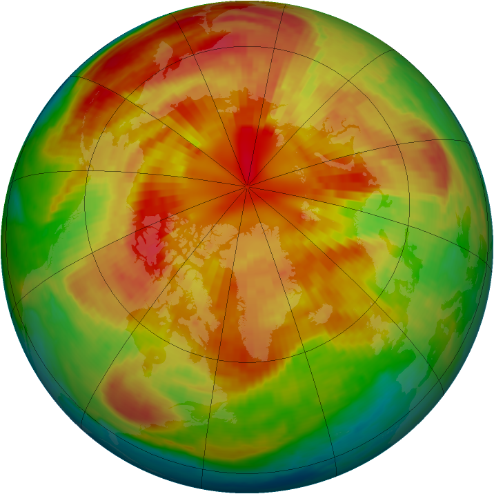 Arctic ozone map for 09 March 2001